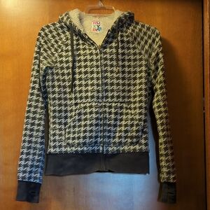 Roxy Gray and Black Houndstooth Hoodie